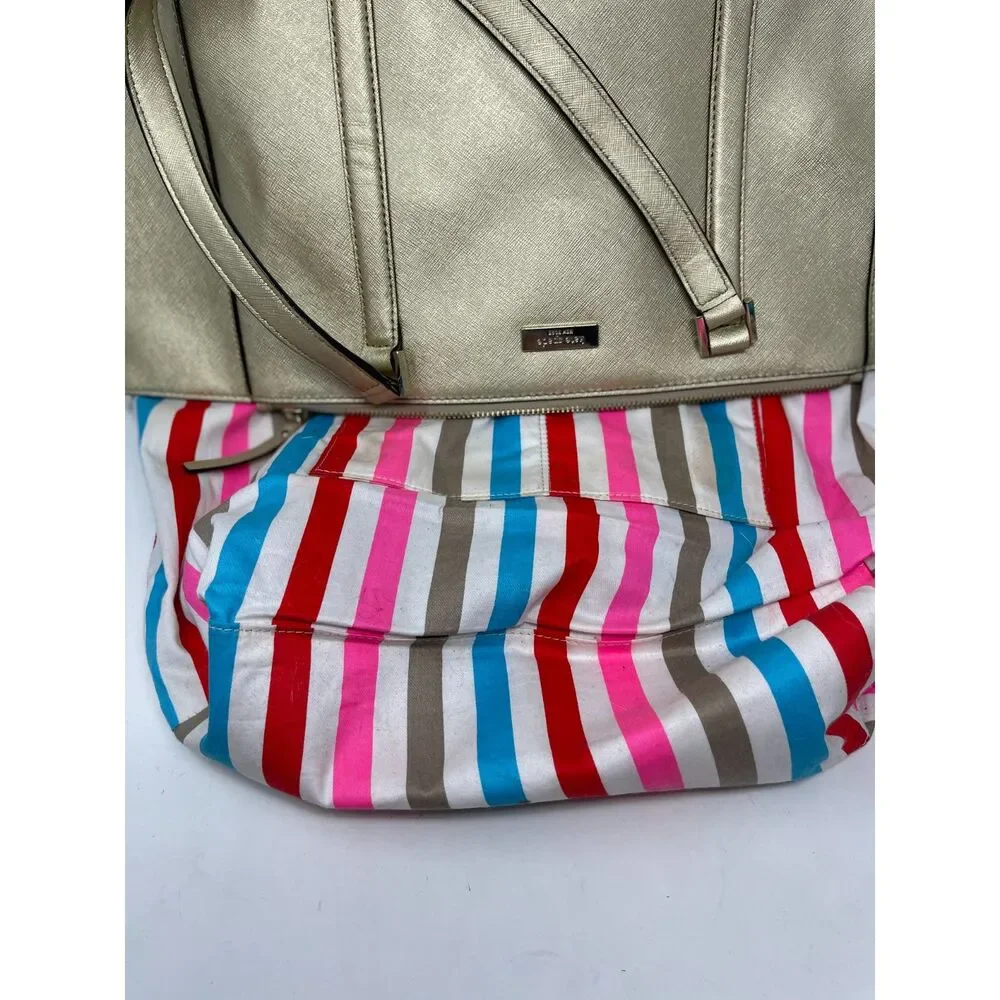 Kate Spade Newbury Lane Large Tote Handbag MSRP $325 Gold Saffiano Leather Bag